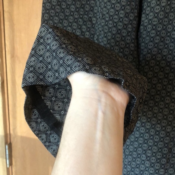 Pure Silk black and white flowy pants - Picture 7 of 8